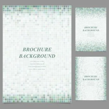 Geometric square pixel pattern page template set Stock Illustration