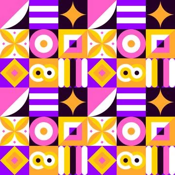 Geometric Square Seamless Pattern Stock Illustration