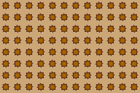 Geometric square shape in seamless pattern on beige background Stock Illustration