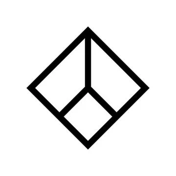Geometric square shape sign from identical lines Stock Illustration