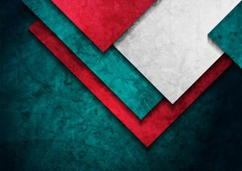 Geometric squares abstract grunge tech vector background Illustrazione stock