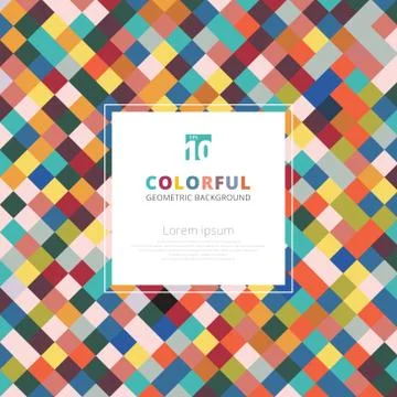 Geometric squares abstract pattern colorful with copy space. Stock Illustration