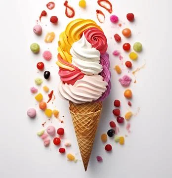 Geometric Stack of Tantalizing Frozen Fruit Desserts Stock Photos