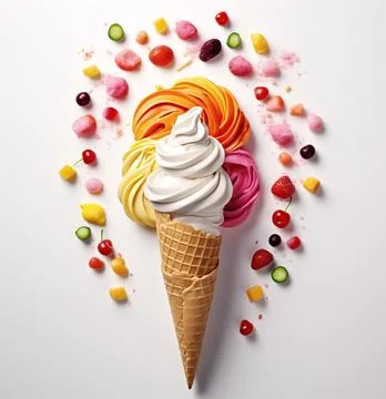 Geometric Stack of Tantalizing Frozen Fruit Desserts Stock Photos
