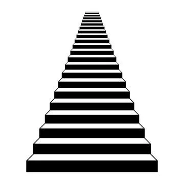 Geometric Staircase Perspective Vector Illustration Stock Illustration