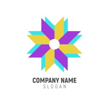 Geometric Star Logo Design 库存插图