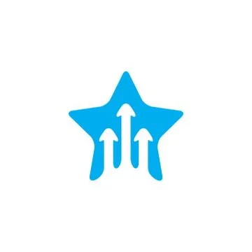 Geometric star movement arrow simple logo vector Illustrazione stock