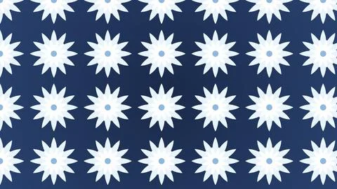 Geometric star pattern with blue and white design on dark purple background Stockillustratie