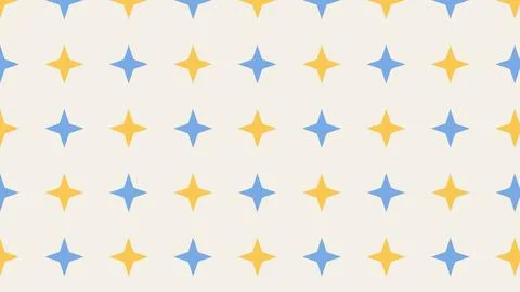 Geometric star pattern with blue and yellow accents on white background Stock Illustration