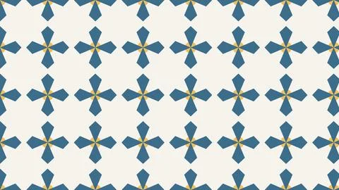 Geometric star pattern with blue and gold accents seamless repeating backgrou Stock Illustration