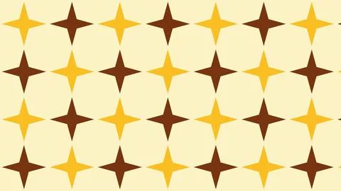 Geometric star pattern with brown and gold colors on beige background Stock Illustration