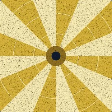 Geometric star pattern with central circular hole on textured yellow tiles .. Stock Illustration