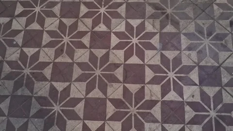 Geometric star pattern floor tiles in motion video animation clip Stock Footage 337844166