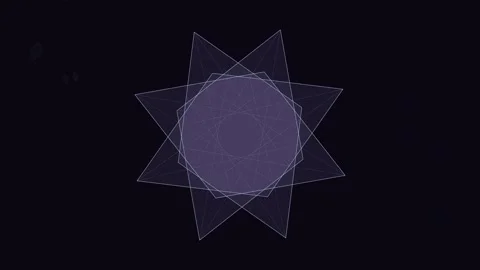 Geometric Star Polygon Abstract Motion Loop Stock Footage 345427546