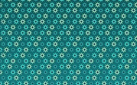 Geometric Star Polygon Tiling in Teal Turquoise and Mint Stock Illustration