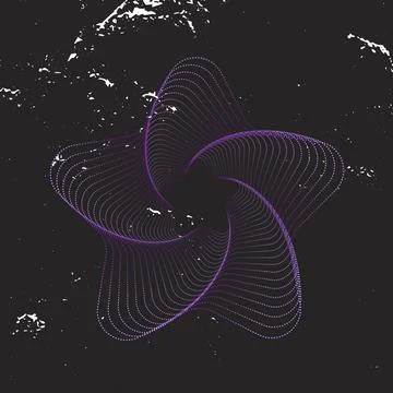 Geometric Star retro Dot Line Art Tutorial on black for background Stock Illustration