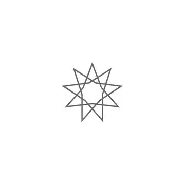 Geometric star shape abstract line art element Stock Illustration