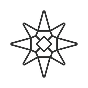 Geometric star shape icon in line design. Star, geometric, shape, abstract Stock Illustration