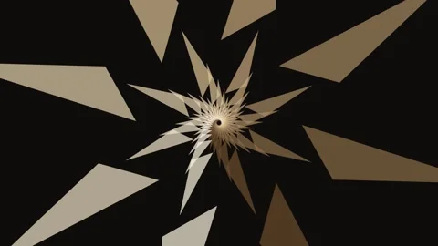 Geometric star shape with sharp points on dark background Stock Footage 336995028