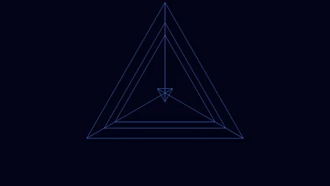 Geometric star triangular lines create striking shape Stock Footage 279586262