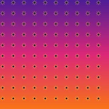 Geometric starburst pattern on gradient purple to yellow background Stock Illustration