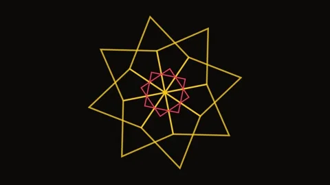 Geometric Starburst Polygon Design Pattern Abstract Background Overlay Stock Footage 343634023