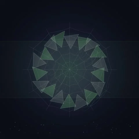 Geometric Starburst Triangle Pattern Animation - Futuristic Abstract Backgrou Stock Footage 348197989