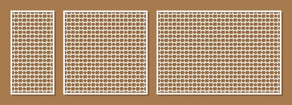 Geometric Stenciled lace pattern with circular motif for laser cutting and .. 스톡 일러스트