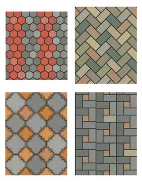 Geometric stone pattern. Color block floor tiles Illustrazione stock