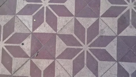 Geometric stone tile floor motion clip with repeating star patterns Stock Footage 339248201
