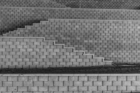 Geometric Stone Wall Pattern in Giza, Egypt 库存照片