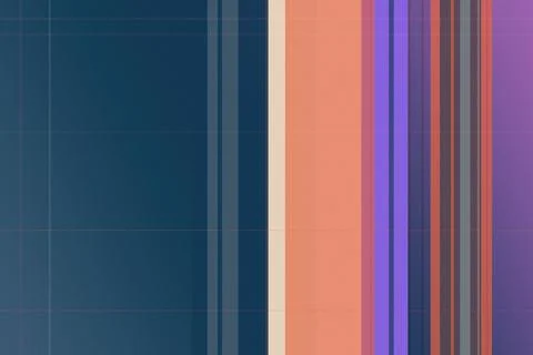 Geometric striped abstract background with bold blue, coral, and purple ban.. Stock Illustration