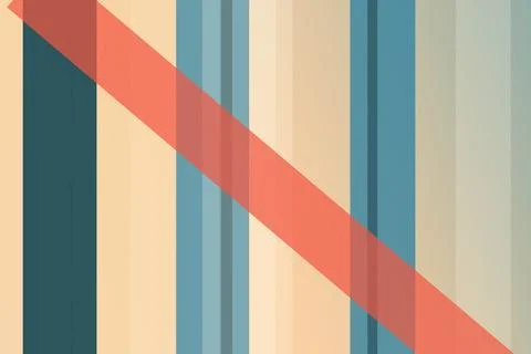 Geometric striped abstract background featuring warm coral red and cool blu.. Stock Illustration