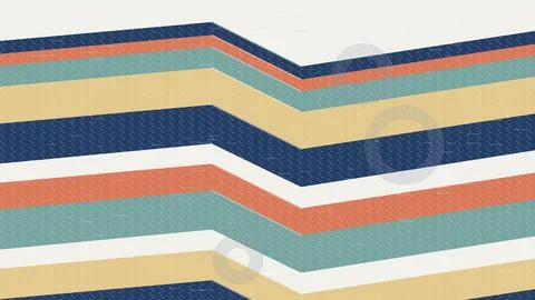 Geometric striped fabric pattern with diagonal waves and perforated dots Stock Illustration