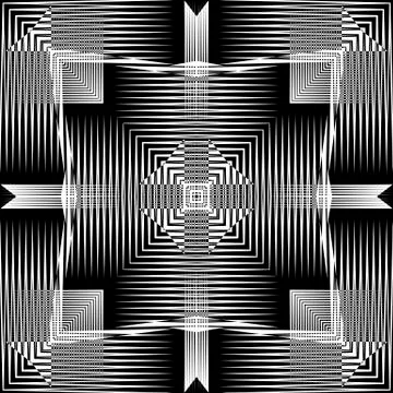 Geometric striped lines vector seamless pattern. Abstract black and white line Stock Illustration