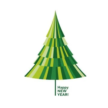 Geometric striped pattern abstract Christmas tree. Stockillustratie