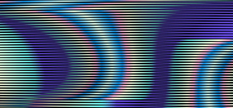 Geometric striped pattern with blurred vision moire abstract shapes. Stock Illustration