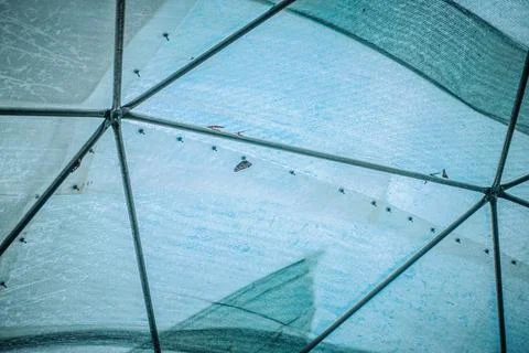 Geometric structure of a translucent dome. Stock Photos