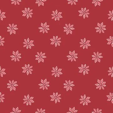 Geometric style abstract seamless pattern with pink carnation flowers ornamen Illustrazione stock