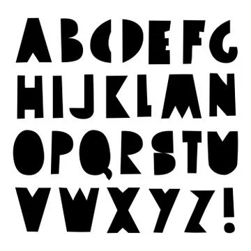 Geometric Style Font Stock Illustration