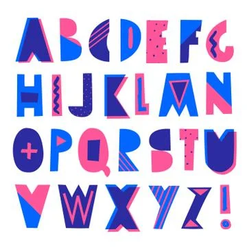 Geometric Style Font Illustrazione stock