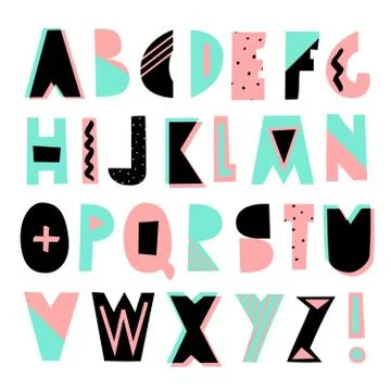 Geometric Style Font Stock-Illustration