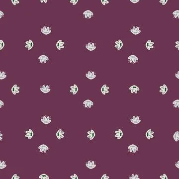 Geometric style seamless blossom pattern with little doodle flower ornament.  Illustrazione stock