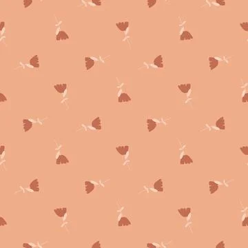 Geometric style seamless floral pattern with doodle little flowers elements.  Illustrazione stock