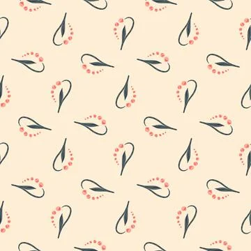 Geometric style seamless pattern with abstract lily of the valley elements. P Stockillustratie