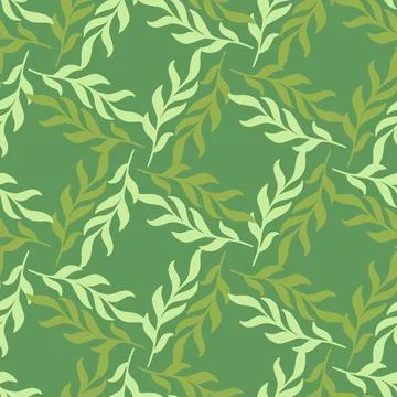 Geometric style seamless pattern with marine doodle seaweed elements print. G Stock Illustration