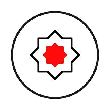 Geometric stylized star within circle illustration offers clean aesthetic s.. Illustrazione stock