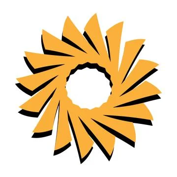 Geometric Sunburst Logo Icon . イラスト素材