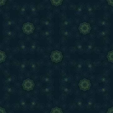 Geometric swirls intricate seamless pattern Stock Illustration