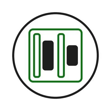 Geometric symbol artwork featuring abstract shapes in green and black again.. Stock Illustration